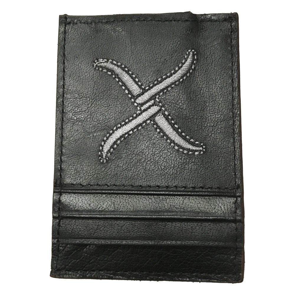 Twisted X Black with Silver Twisted X Logo Money Clip Wallet - XRFP-2