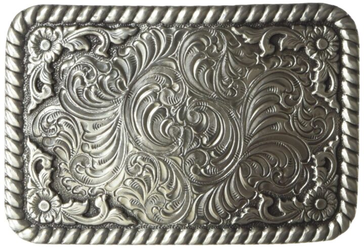 Nocona Men's Silver Square Buckle, silver, One Size