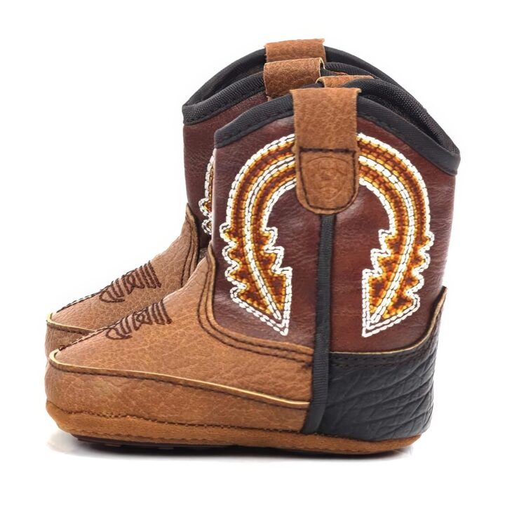 ARIAT Lil' Stompers Infant Unisex Western Boots, Tan/Brown (Evan), 0