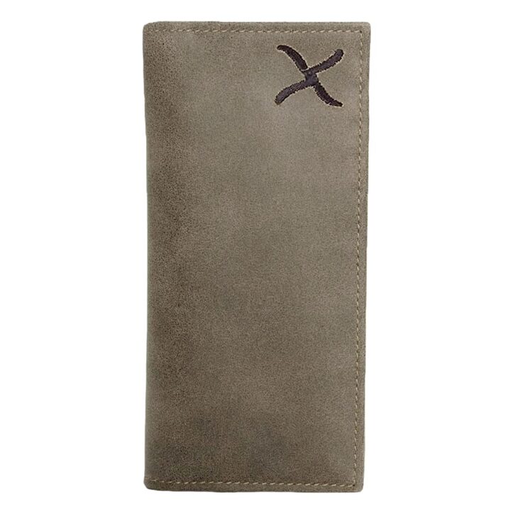 Twisted X Mens Leather Distressed Black Embroidered Logo XFCB-BLK Rodeo Design Wallet Checkbook Cover