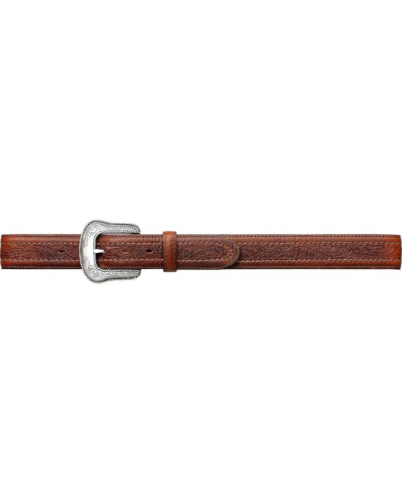 Justin Men's Floral Embossed Sheridan Bison Belt Brown 46