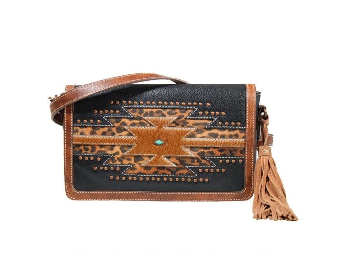 Nocona Anika Style Crossbody, Cheetah/Black/Brown