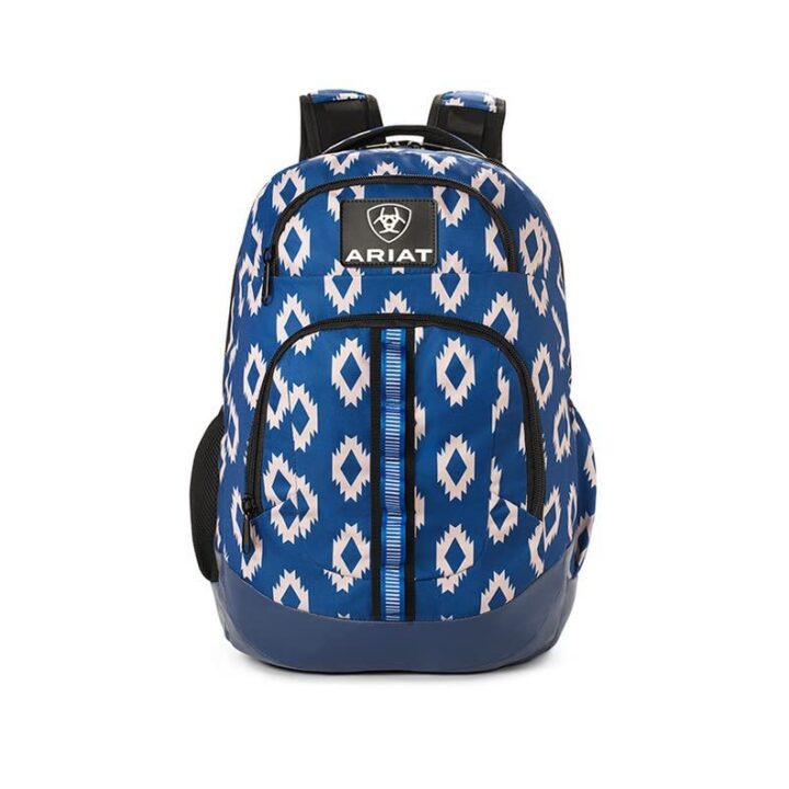 ARIAT Unisex Adult Adjustable Strap Backpack, Blue Southwestern, One Size