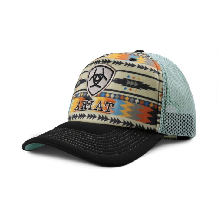 ARIAT Women's Southwest Print Trucker Cap, Foam Front, Curved Brim
