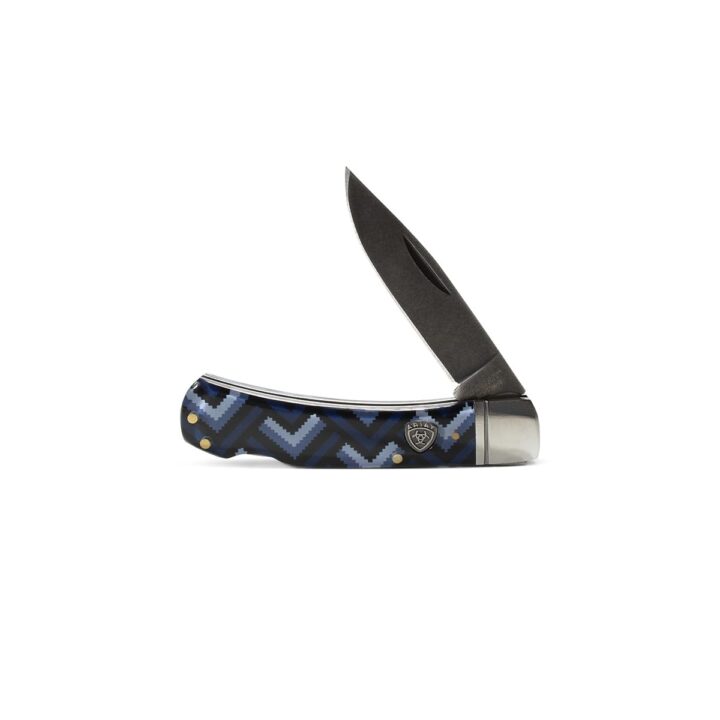 ARIAT Chevron Design Smooth Blade Folding Pocket Knife, Multicolor, 3” Blade (Large)