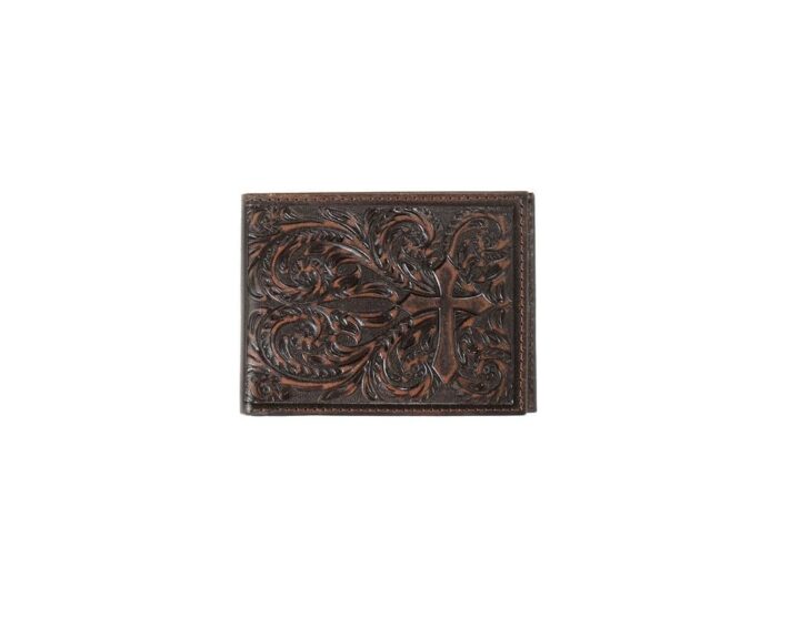 Nocona Western Wallet Mens Bifold Scroll Cross Medium Brown N5417344