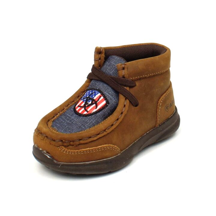 ARIAT Unisex Toddler Lil Stompers Casual Boot, Brown (USA Spitfire), 4