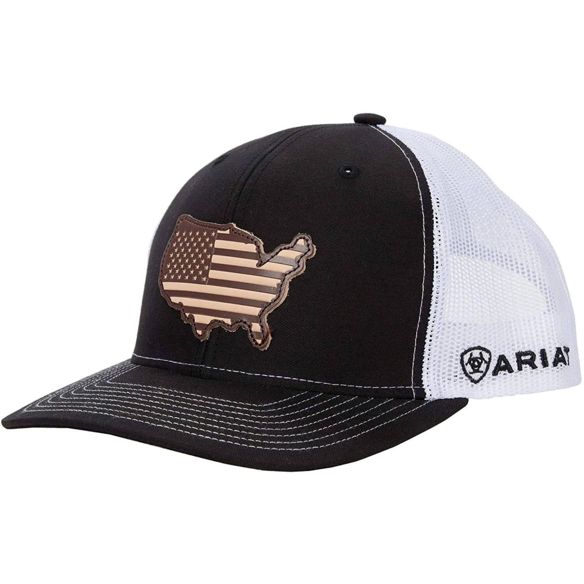 ARIAT America Leather Patch Cap Black One Size