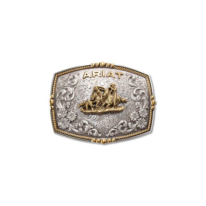 ARIAT Unisex Adult Rectangle Team Roper Motif Buckle