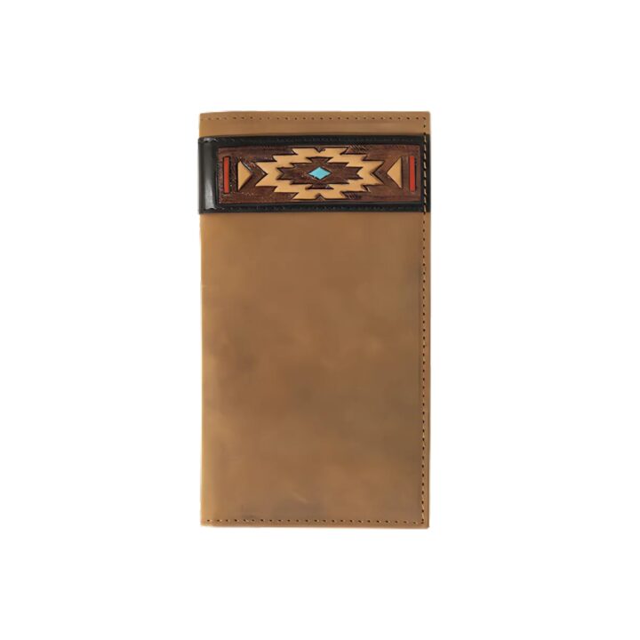 ARIAT Men's Hand-Tooled Southwest Leather Rodeo Wallet