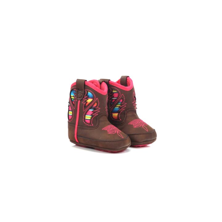 ARIAT Unisex Infant Lil Stompers Baby Boot, Pink/Brown Flora, 0