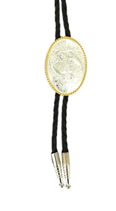 M&F Western Men's Fancy Engraved Concho Bolo Tie Black One Size