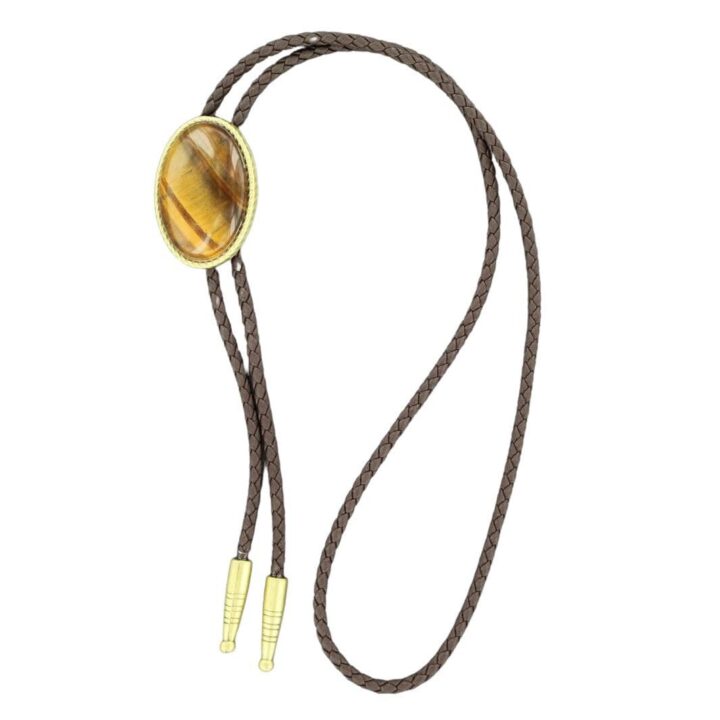 M&F Western Bolo Tie Tiger Eye Pendant One Size