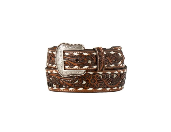 Nocona Belt Co. Western Belt Men's Calf Hair Underlay Lacing 40 Brown N210008802