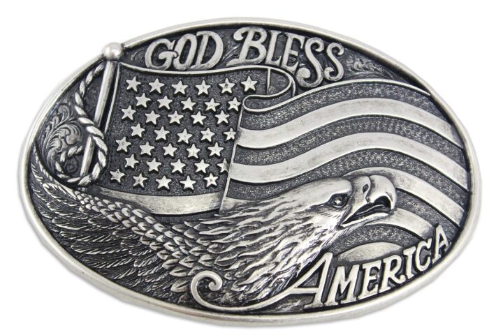 Nocona Boots M&F God Bless America Oval Buckle Silver