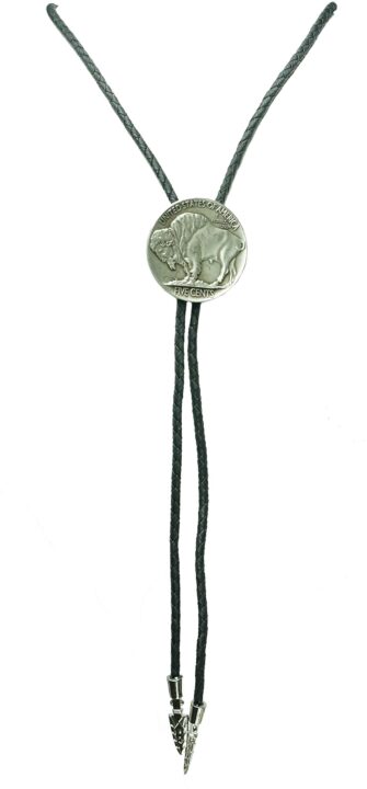 M & F Western Men's Buffalo Nickel Bolo Tie Silver One Size