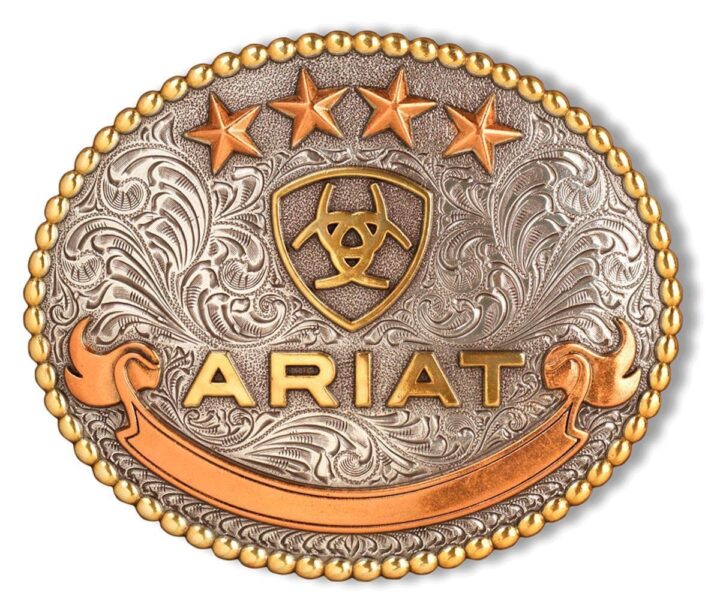 ARIAT Oval Logo Antique Silver/Gold - Acc Buckle