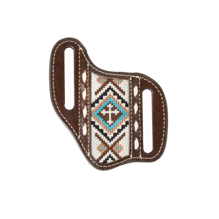 Nocona Belt Co. Cross Embroidered Knife Sheath, Brown