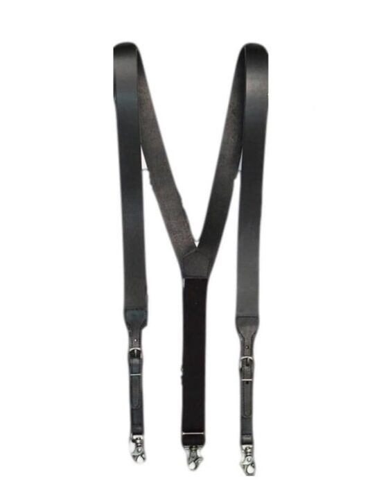 M & F Western Men's Nocona Hdx Smooth Leather Suspenders (Medium, Black)