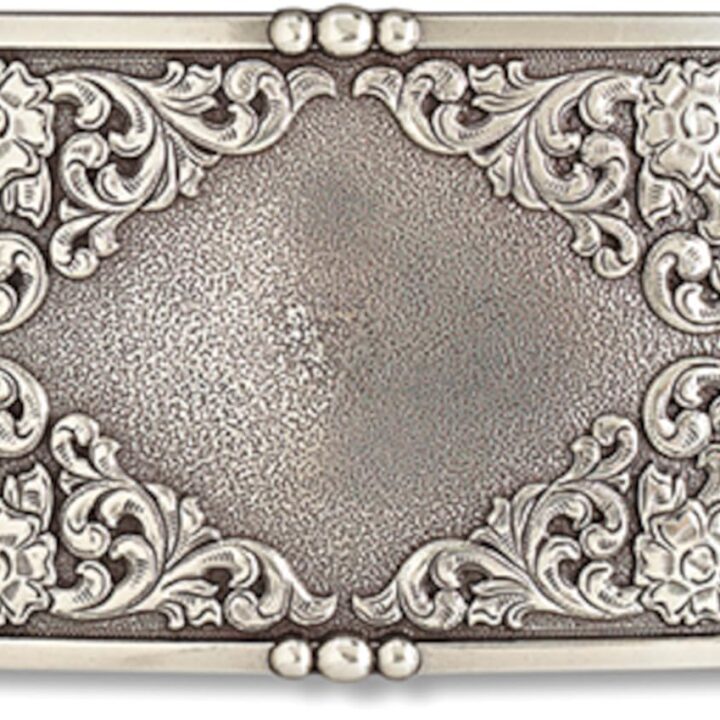 ARIAT Buckle Rectangle Floral Silver