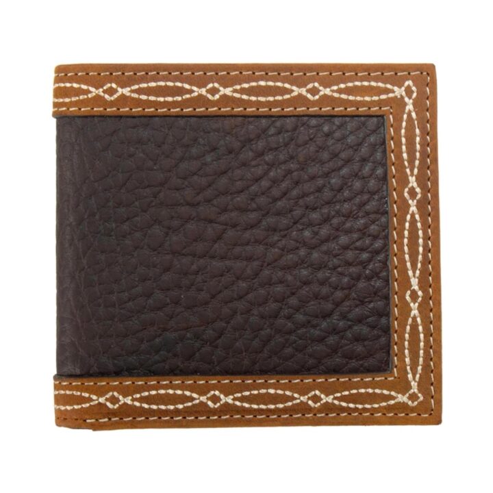 Nocona Belt Co. Men's Boot Stitch Edge Leather Large Bifold Wallet