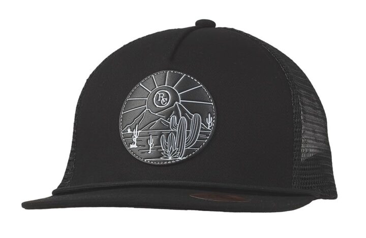 Ranch Craft Originals Mens Black Trucker Hat, Desert Cactus Scene Patch, Mesh Back, Snapback Cap