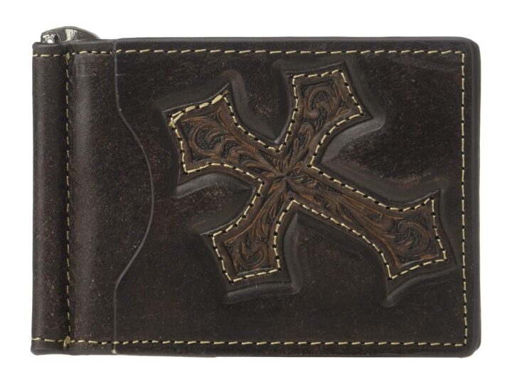 M&F Western Products Products Brown Cross Bi-Fold Money Clip Brown