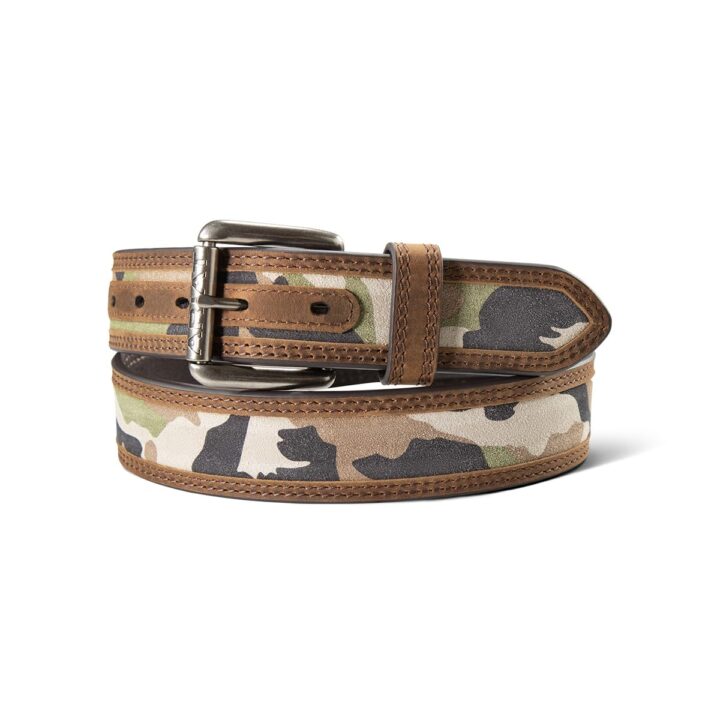 ARIAT Men's Graphic Inlay Work Belt with Roller Buckle, Camo, 32