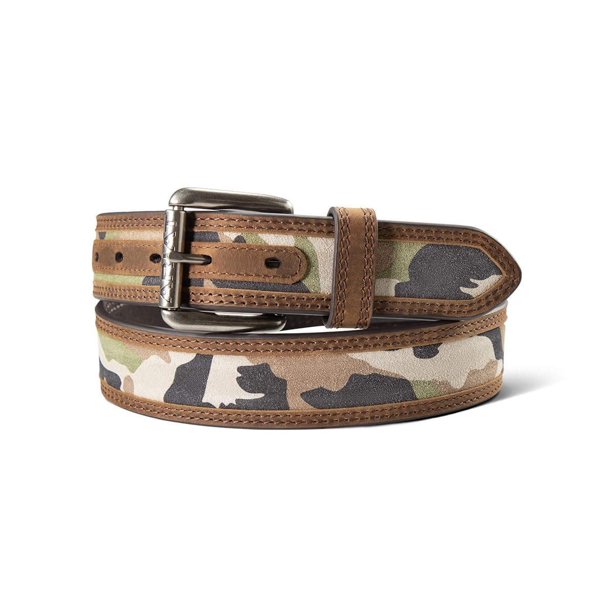 ARIAT Men's Graphic Inlay Work Belt with Roller Buckle, Camo, 32