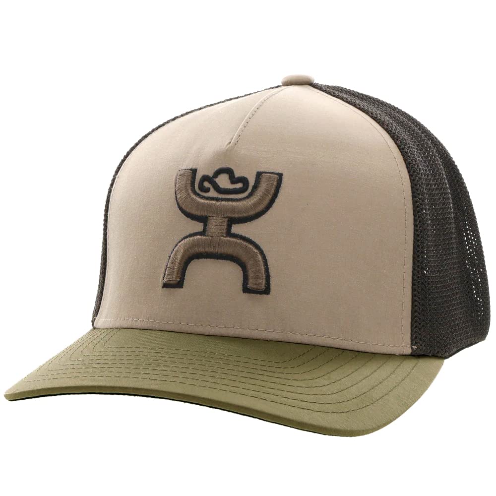 HOOEY Men's Coach Flexfit Fitted Hat (Small/Medium, White/Grey)