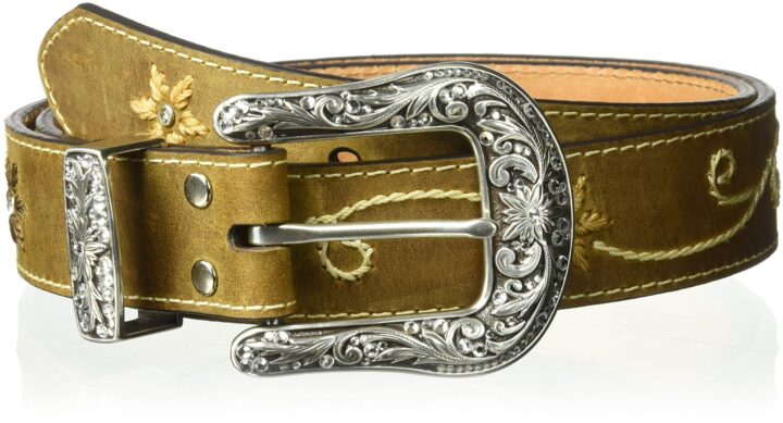 Nocona Belt Co. Women's Nocona Floral Embose Belt Accessory, brown, Small