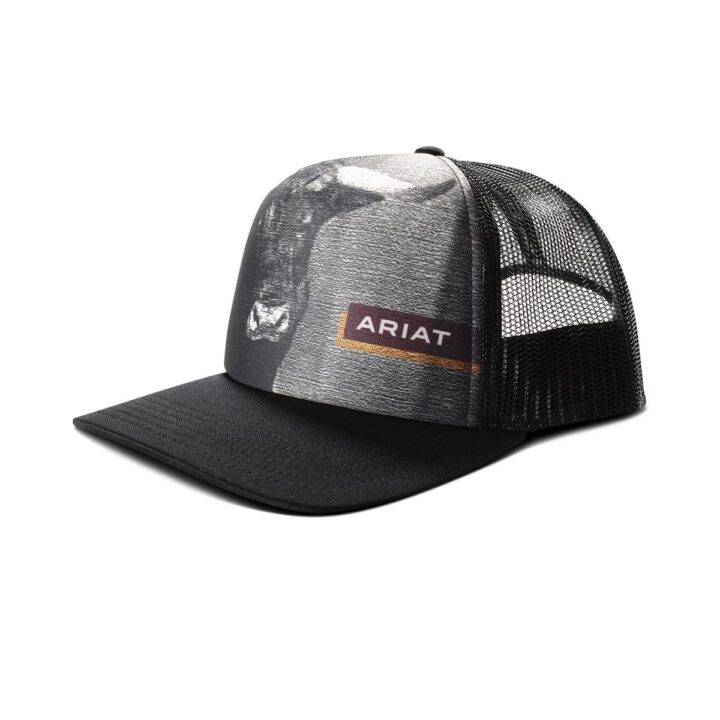 ARIAT Men's Bull Print Foam Front Cap Black