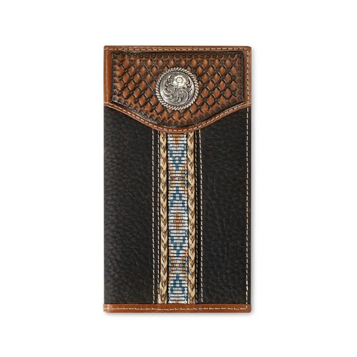 ARIAT Western Wallet Mens Rodeo Southwest Woven Brown Rowdy A35540282