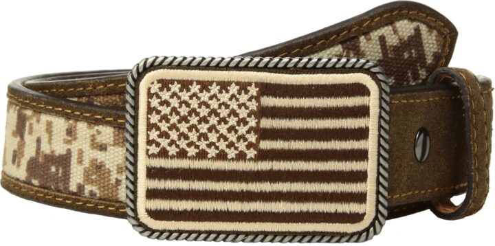 ARIAT Youth Boys Sport Patriot USA Flag Belt Medium Brown A1306044