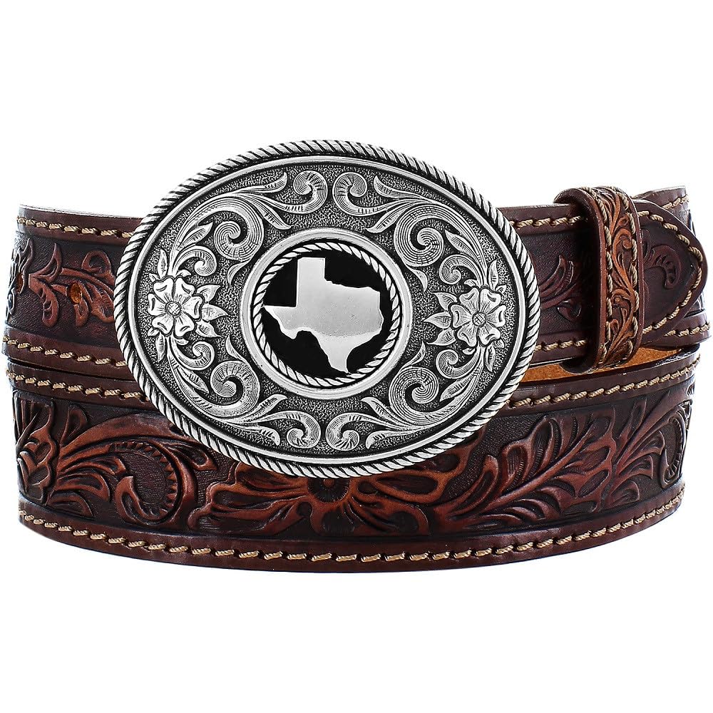 Justin Triple T Ranch Tooled Texas - Accessories Belt Men