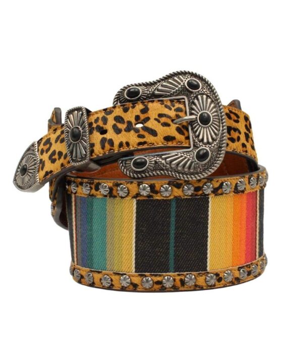 M & F Western Women's And Leopard Serape Belt Multi Medium
