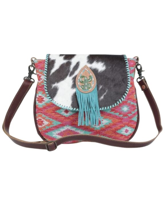Myra Bag Women's Oceanic Blue Southwestern Hair-On Crossbody Multi One Size