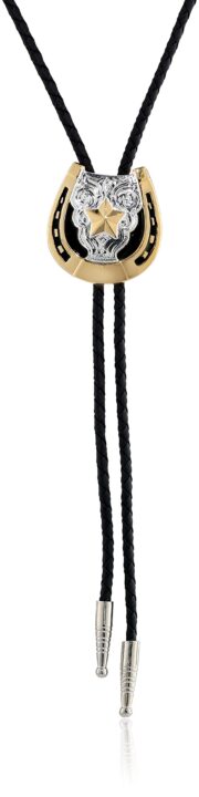 M&F Western Products Men's Horseshoe Star Bolo Tie Gold One Size