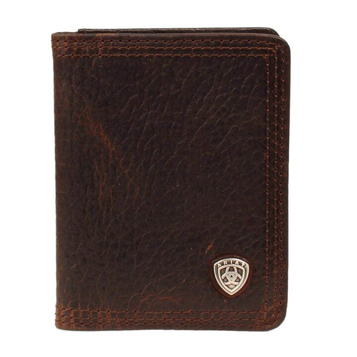 ARIAT Men's Shield Concho Rowdy Bifold Flip, Brown, One Size