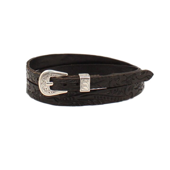 M&F Western Products TWISTER Hatband 3/8-1/2 Floral Tooled Black
