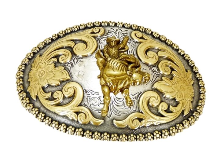 Nocona Boots M&F Western Oval Berry Edge Bull Rider Belt Buckle