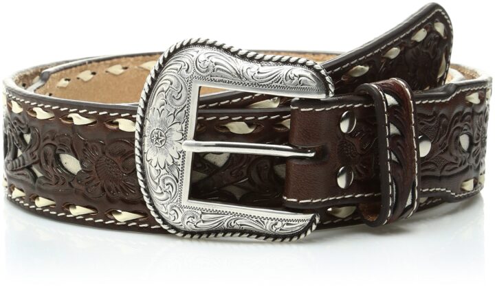 Nocona Men's Nocona Brown Tope Inlay Buck Taper Belt Accessory, brown, 36