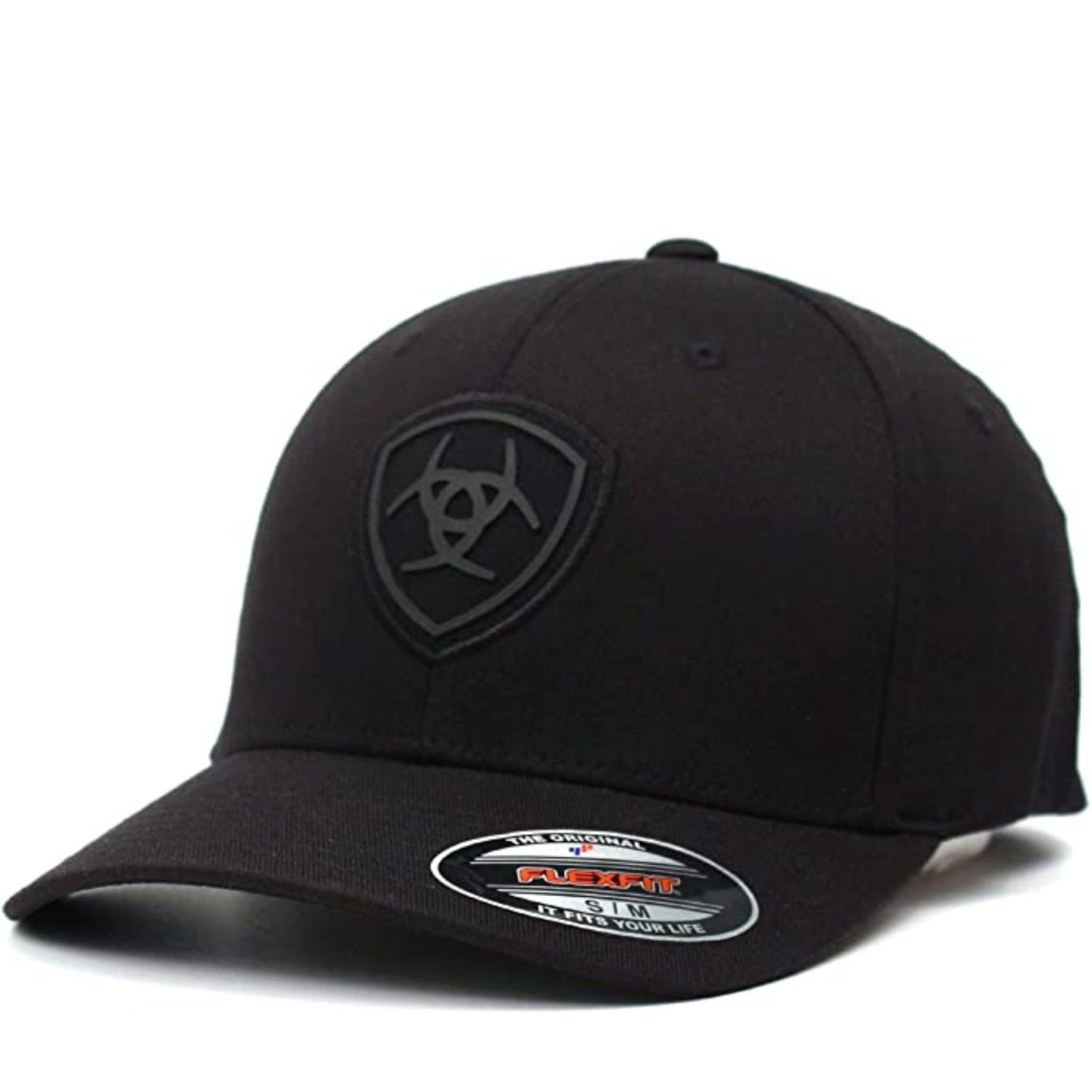 ARIAT Men's Black Flexfit Shield Logo Cap, L/XL
