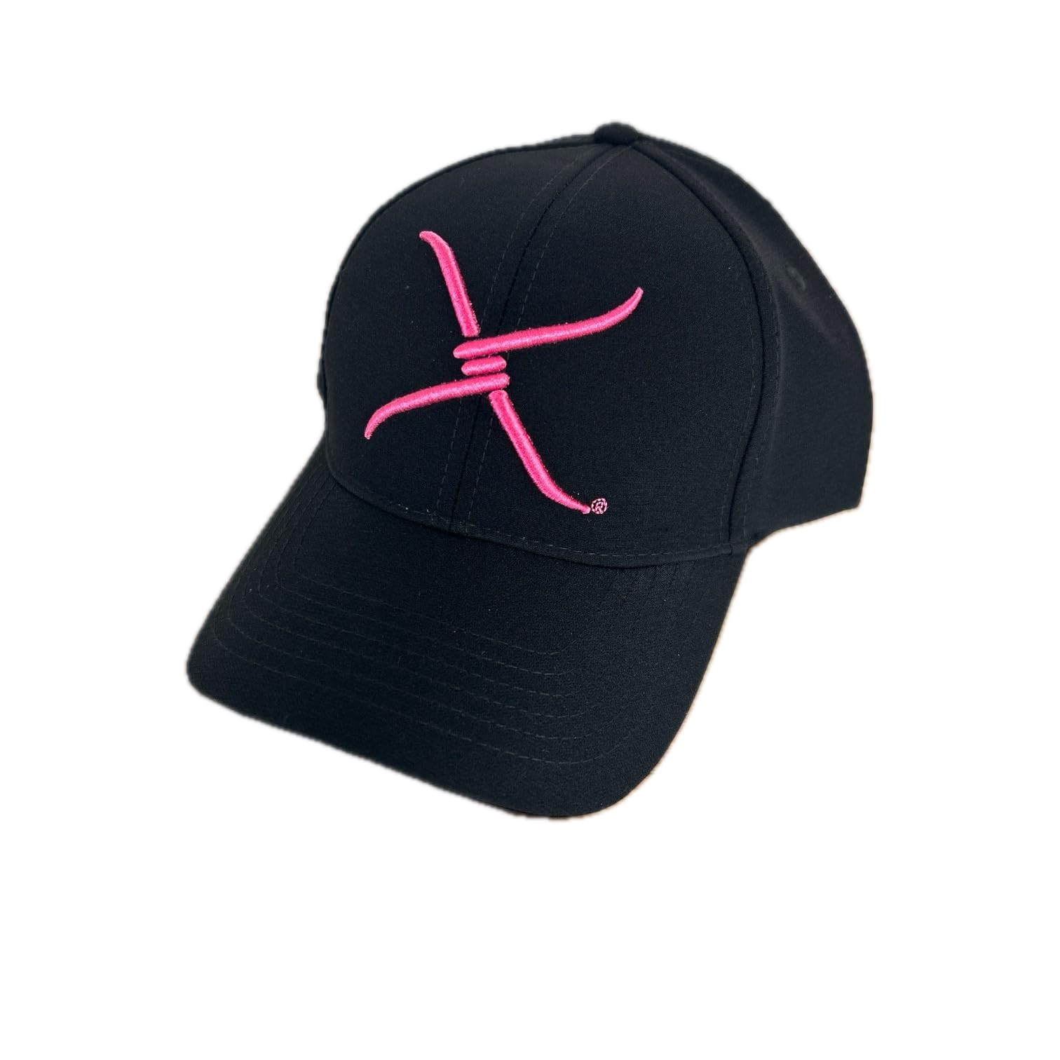 Twisted X XC-8SM Womens Black Ball Cap with Pink Barbed Wire Embroidery Logo
