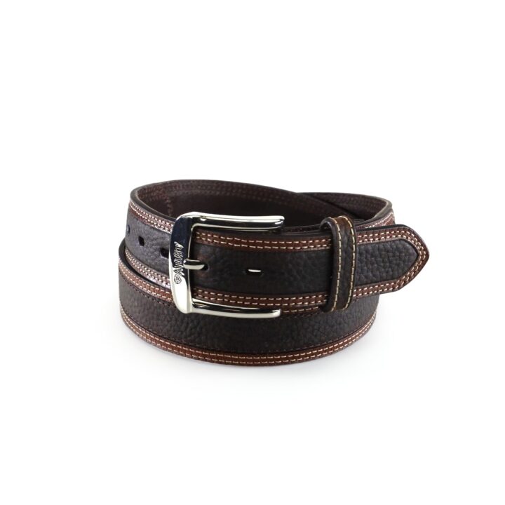ARIAT Men's Two-Tone Oiled Leather Belt with Reinforced Holes, Brown, 32