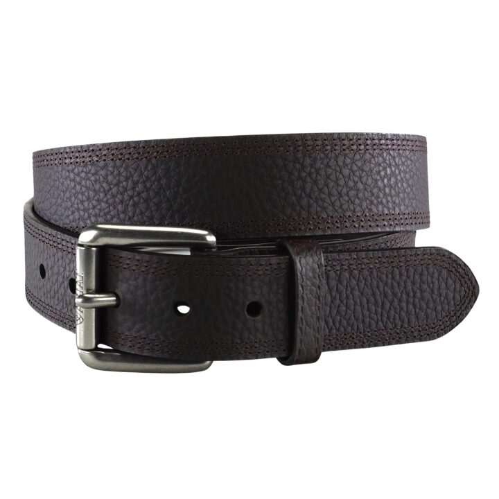 ARIAT Men's Brown Full-Grain Leather Belt with Silver Buckle, Brown, 30