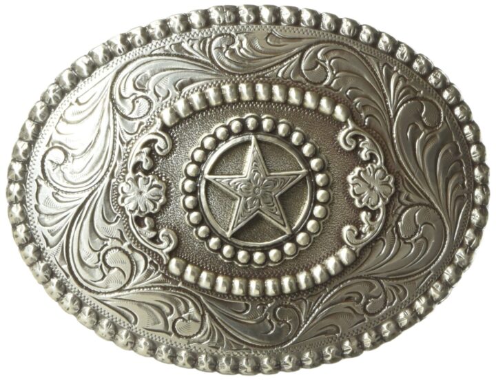 Nocona Men's Silver Small Star Buckle, silver, One Size