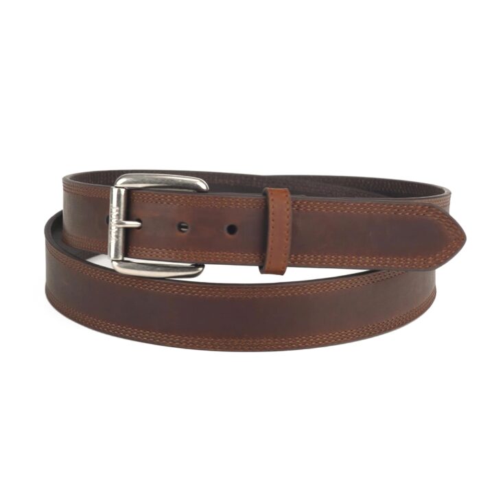 ARIAT Men's Copper Full-Grain Leather Belt with Silver Buckle, 30