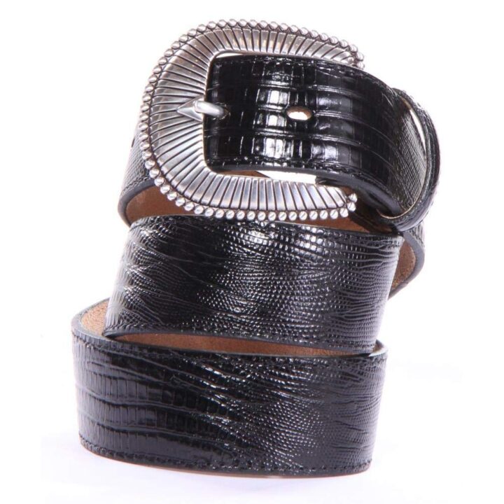Tony Lama Men's Black Lizard Dress Belt (34)