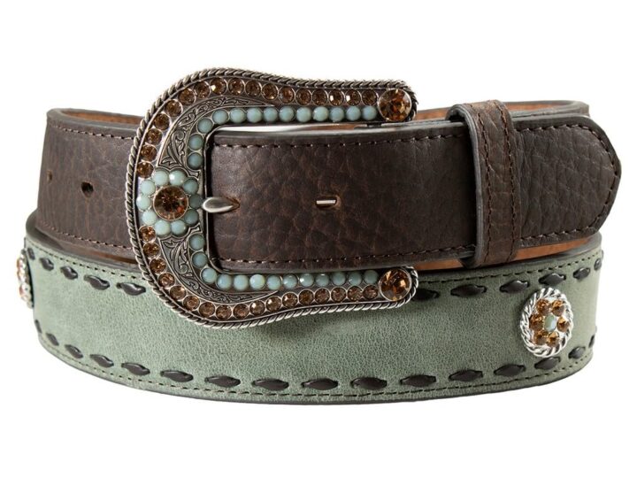 Nocona Western Belt Womens Buck Lace Conchos M Turquoise N320006533